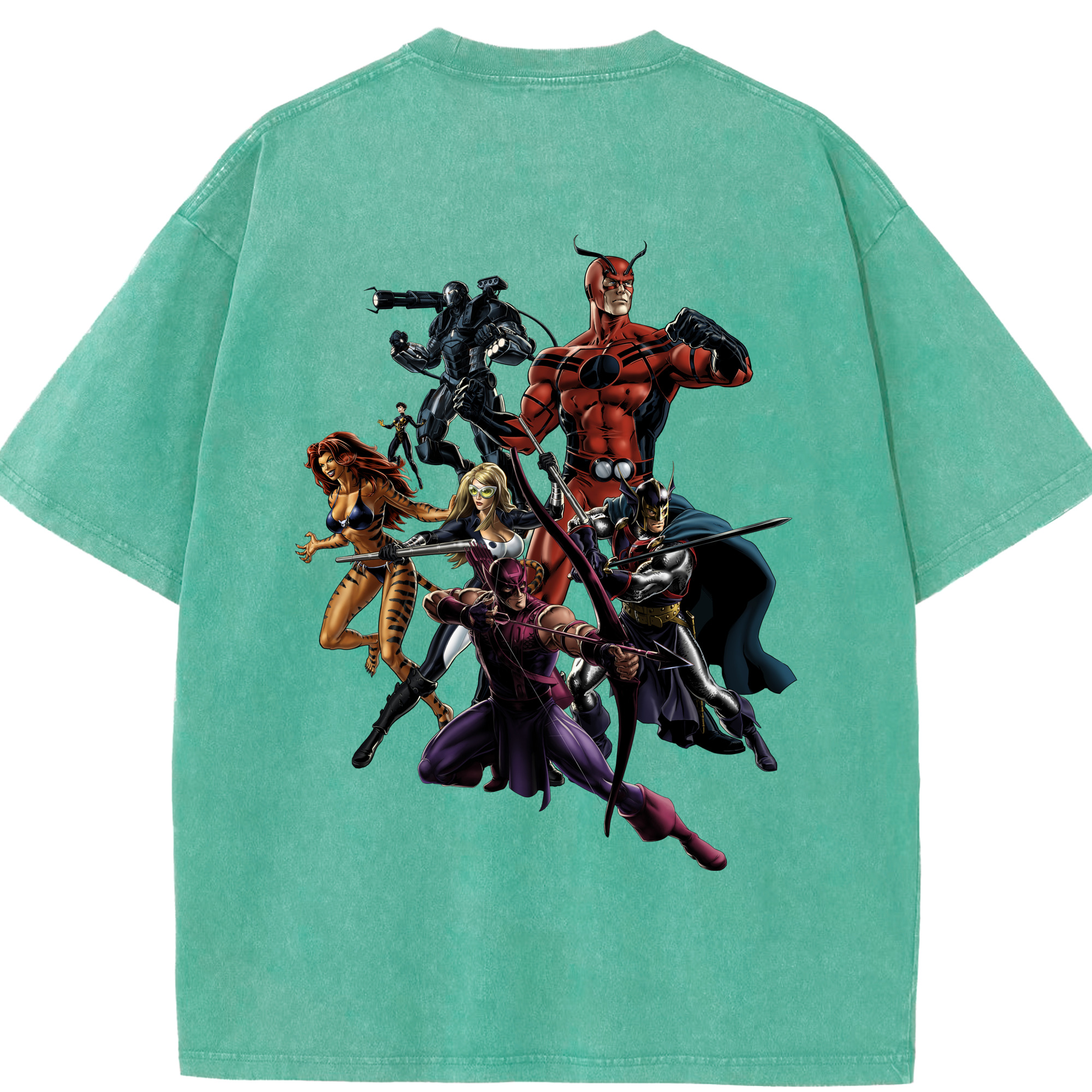（画像用） アベンジャーズ The Avengers 綿100% ヴィンテージ風 半袖Tシャツ（背面プリント）